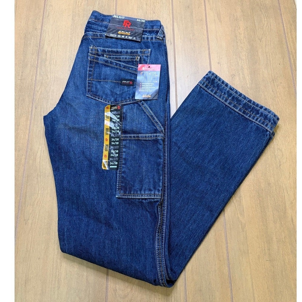 Ariat M4 Relaxed Boot Cut Jeans Mens 34x38 Blue FR Flame Resistant Workhorse